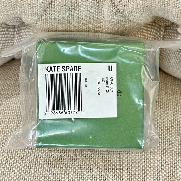 NEW Kate Spade Mother of Pearl Flutter Butterfly Stud Earrings Gold Cream w/ BOX - Picture 7 of 7